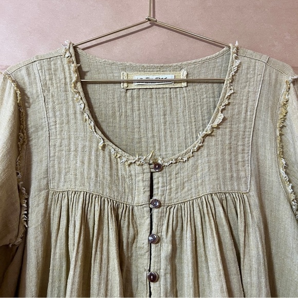 Free People | We The Free Sand Dune Henley Button Popover Tunic Top Size M - Picture 3 of 12